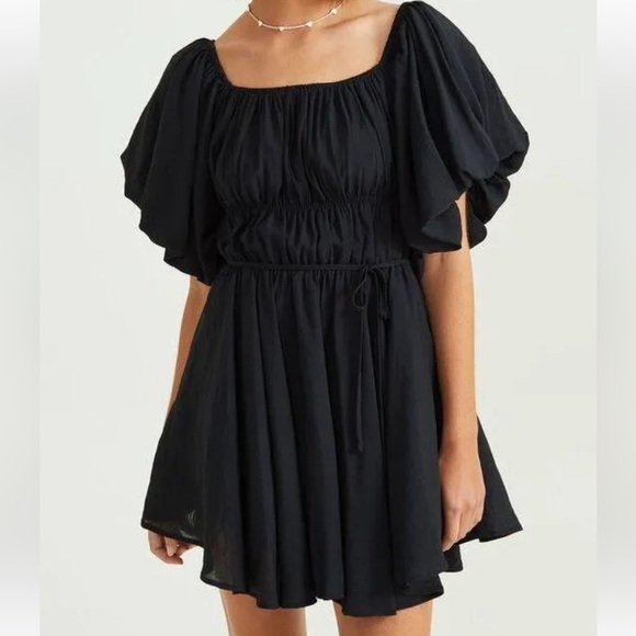 Dresses & Skirts - Altar’d State Black Puff Sleeve Dress size small